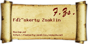 Fáskerty Zsaklin névjegykártya